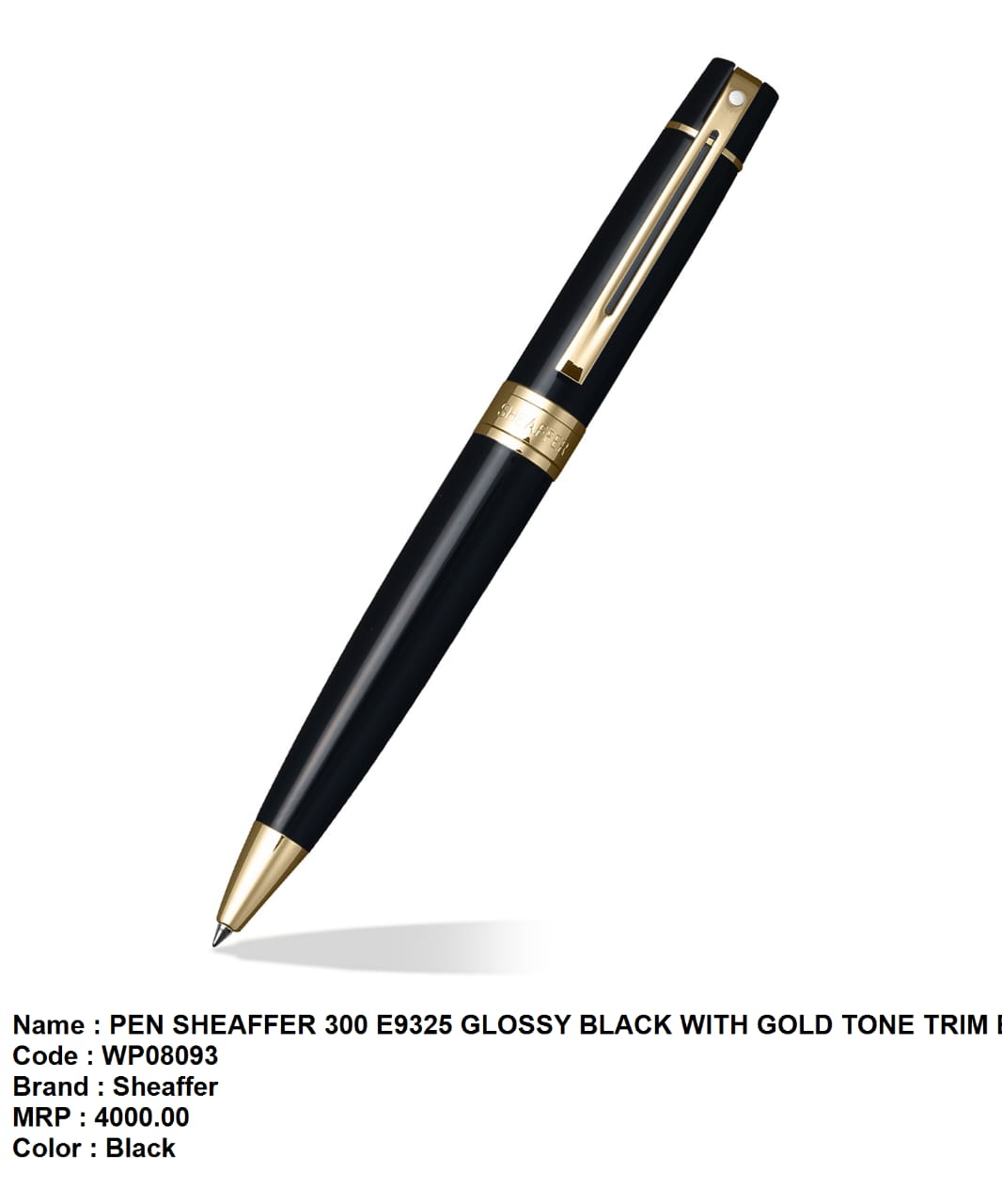 Pen sheaffer 100 E9325 glossy black with gold tone trim 